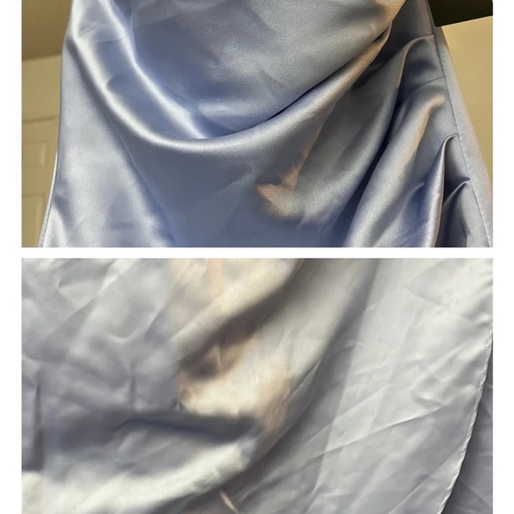 Light Blue Satin Strapless Gown - Picture 6 of 6